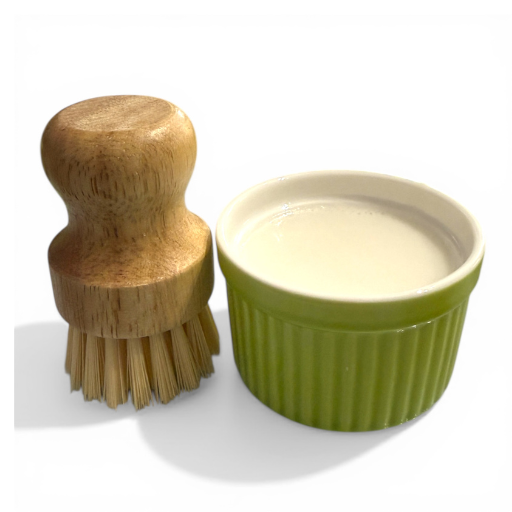 Solid Dish Bar Soap and Brush Set