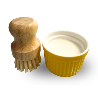 Solid Dish Bar Soap and Brush Set