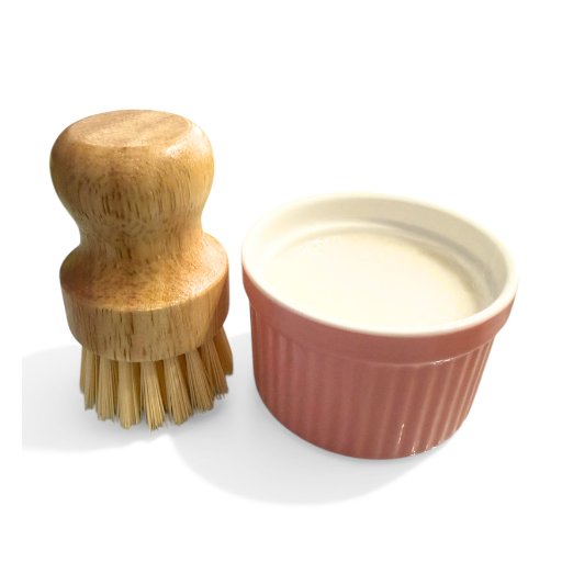 Solid Dish Bar Soap and Brush Set