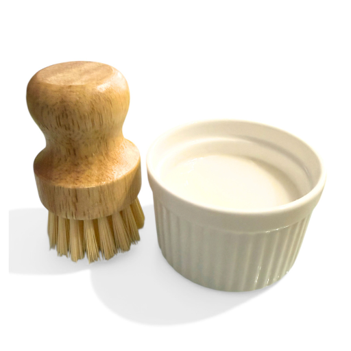Solid Dish Bar Soap and Brush Set