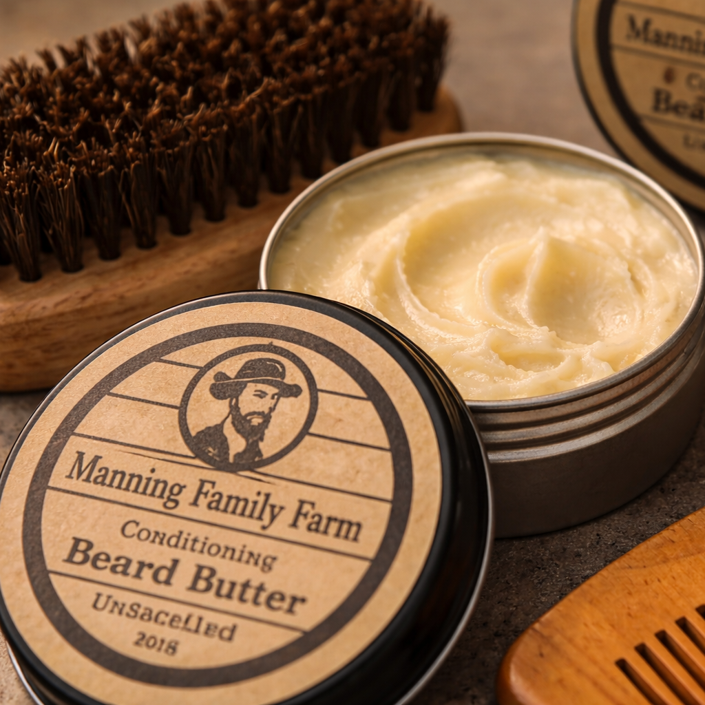 Up close of beard butter
