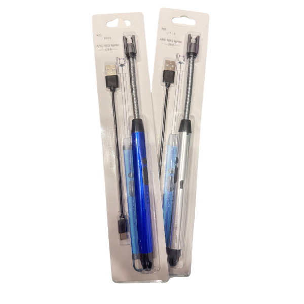 rechargeable USB candle lighter with flexible bendable neck in packaging on white background